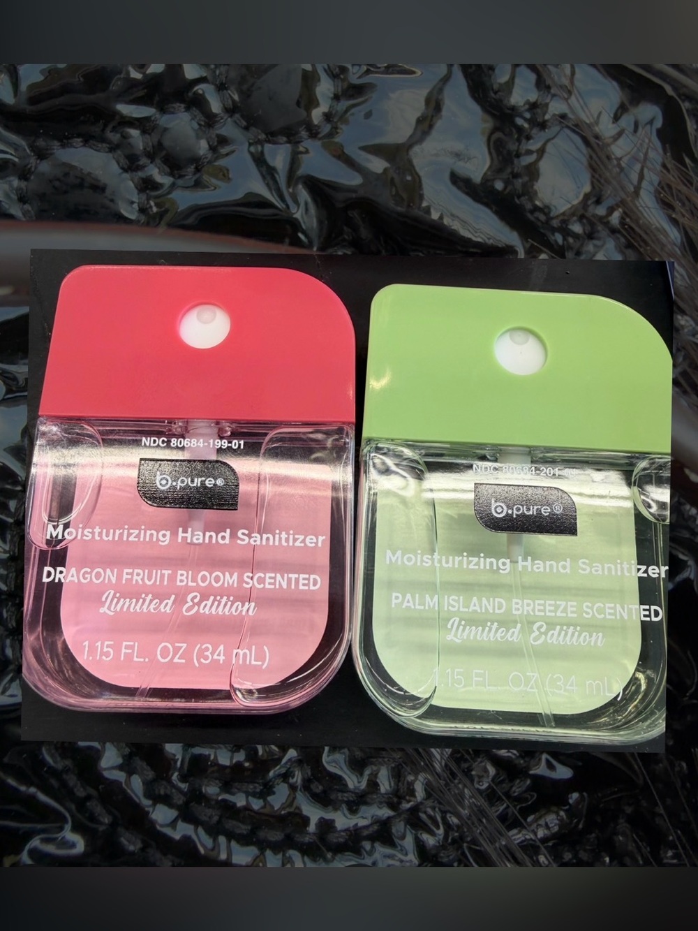 b.pure Pocket Hand Sanitizer Duo - Dragon Fruit Bloom and Palm Island NEW!!!